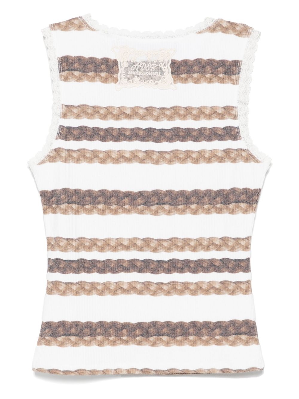hair braid-stripe tank top - 2