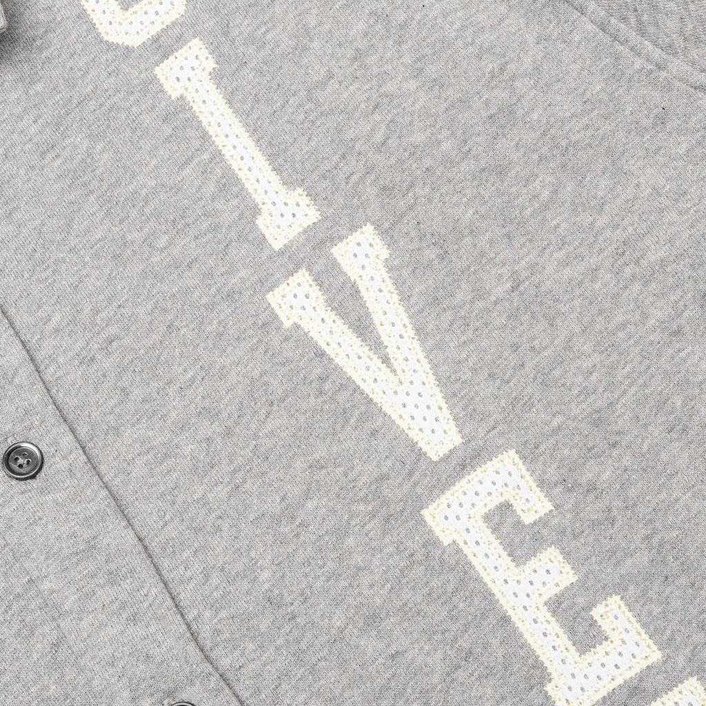 FLEECE COLLEGE SHIRT - LIGHT GREY MELANGE - 4