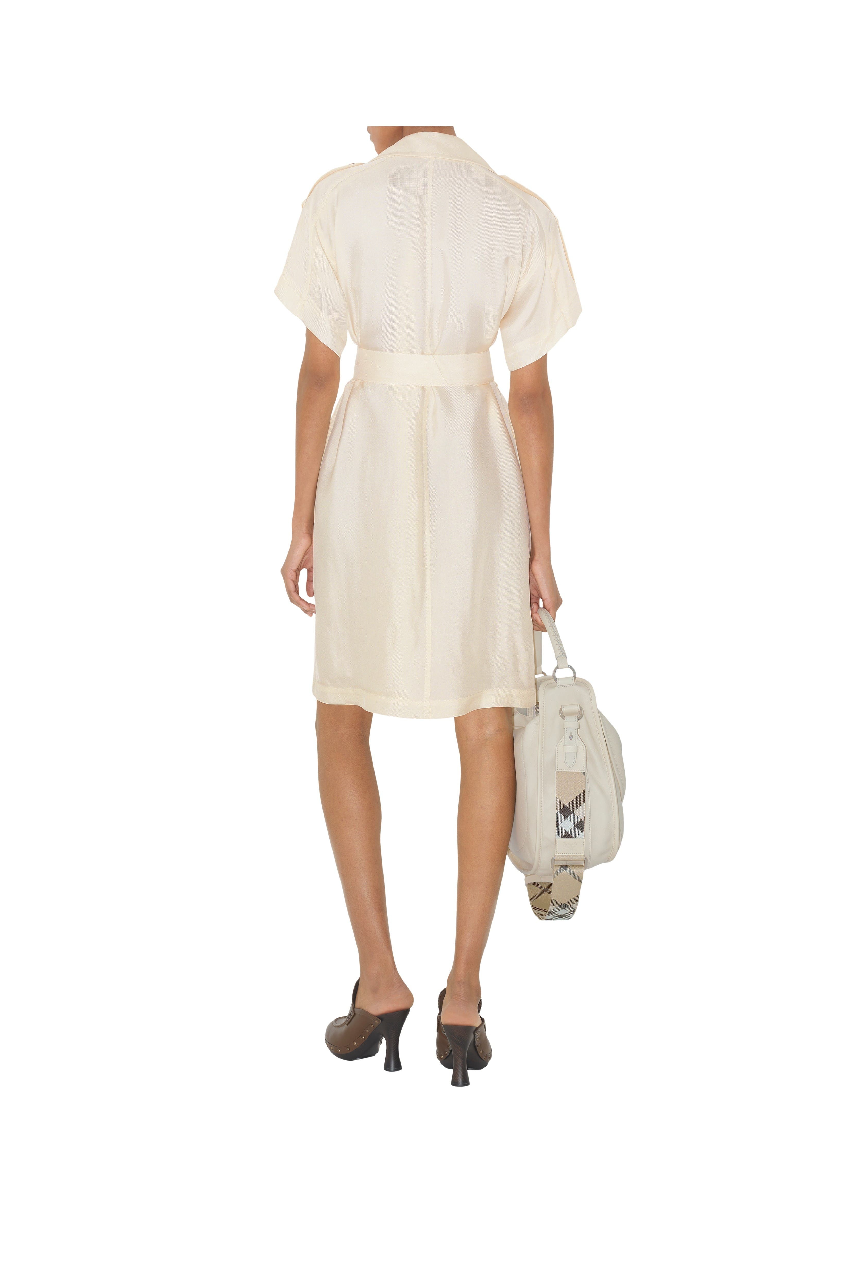 burberry Viscose Trench Dress in Pelican at Nordstrom - 4
