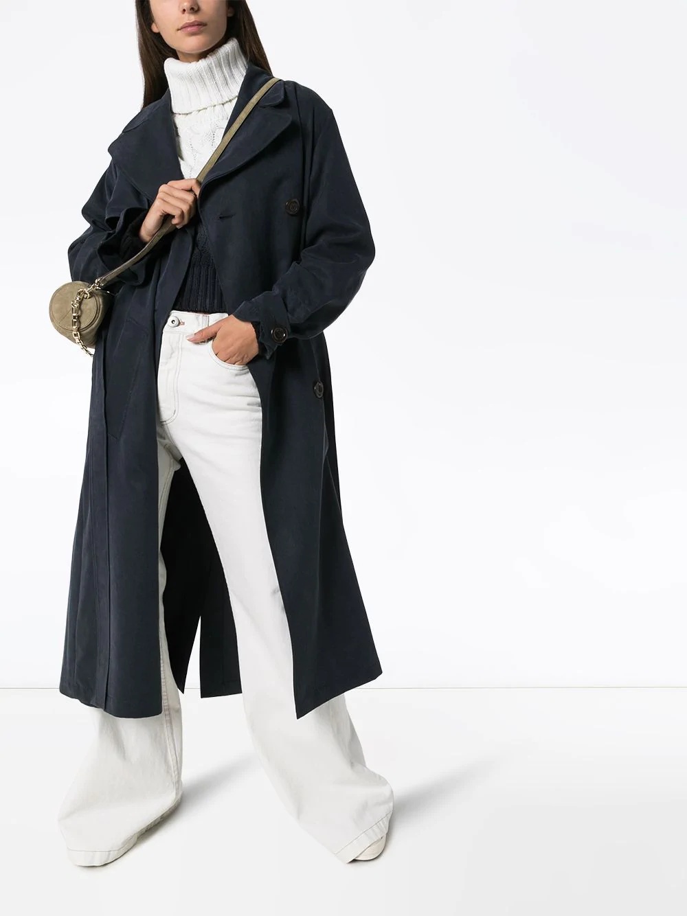 midi trench coat - 2