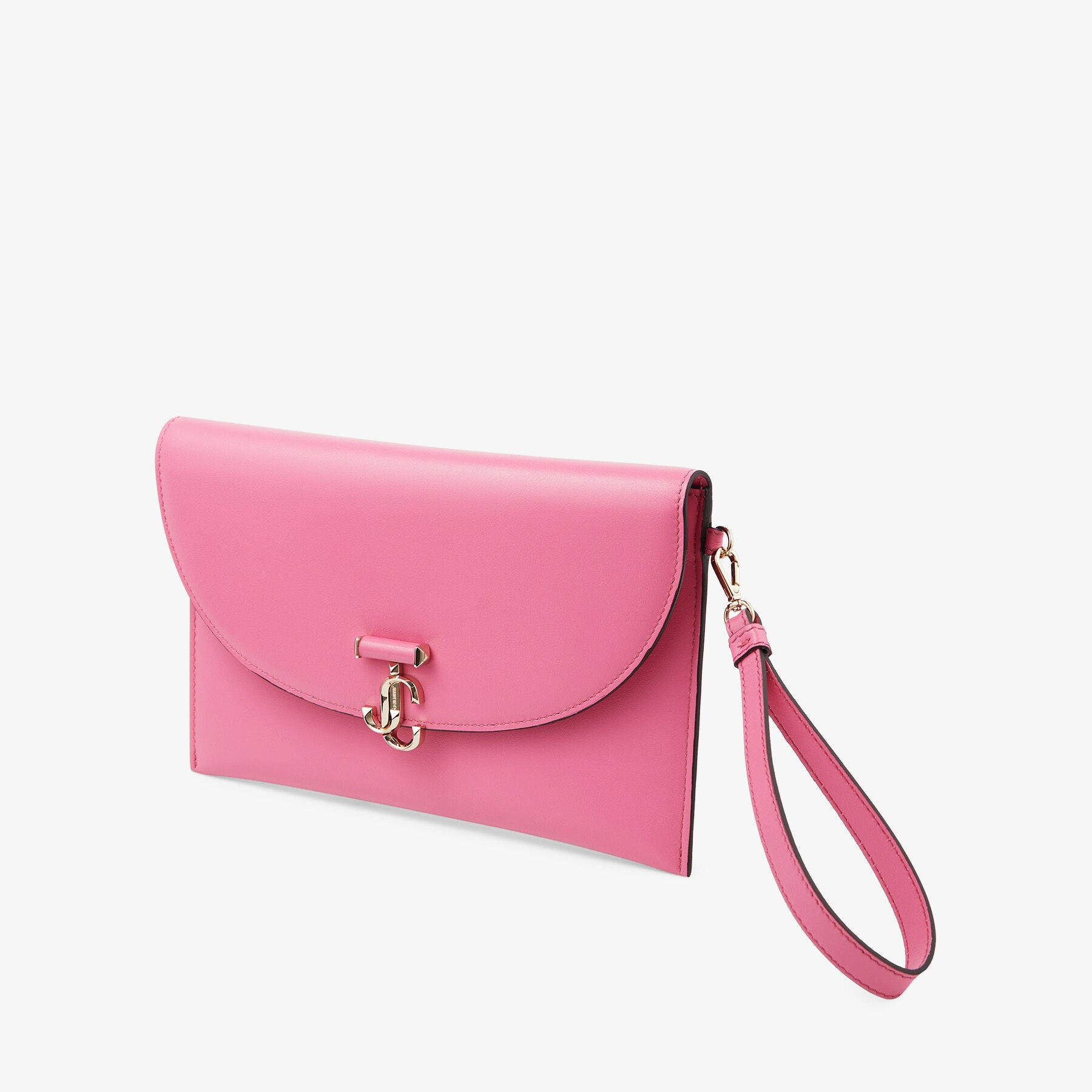 JC Envelope Pouch
Candy Pink Leather Pouch with Gold JC Emblem - 3