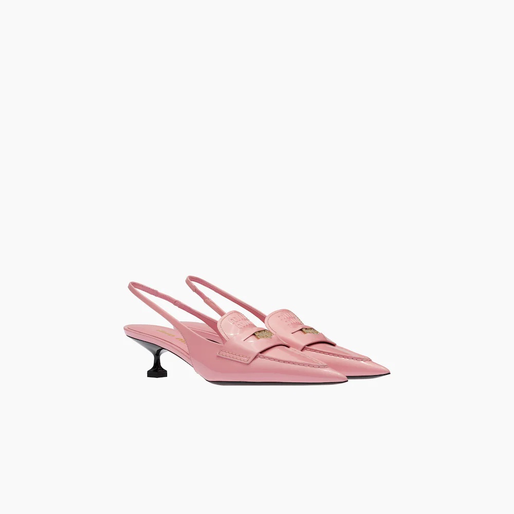 Leather loafers with heel - 1