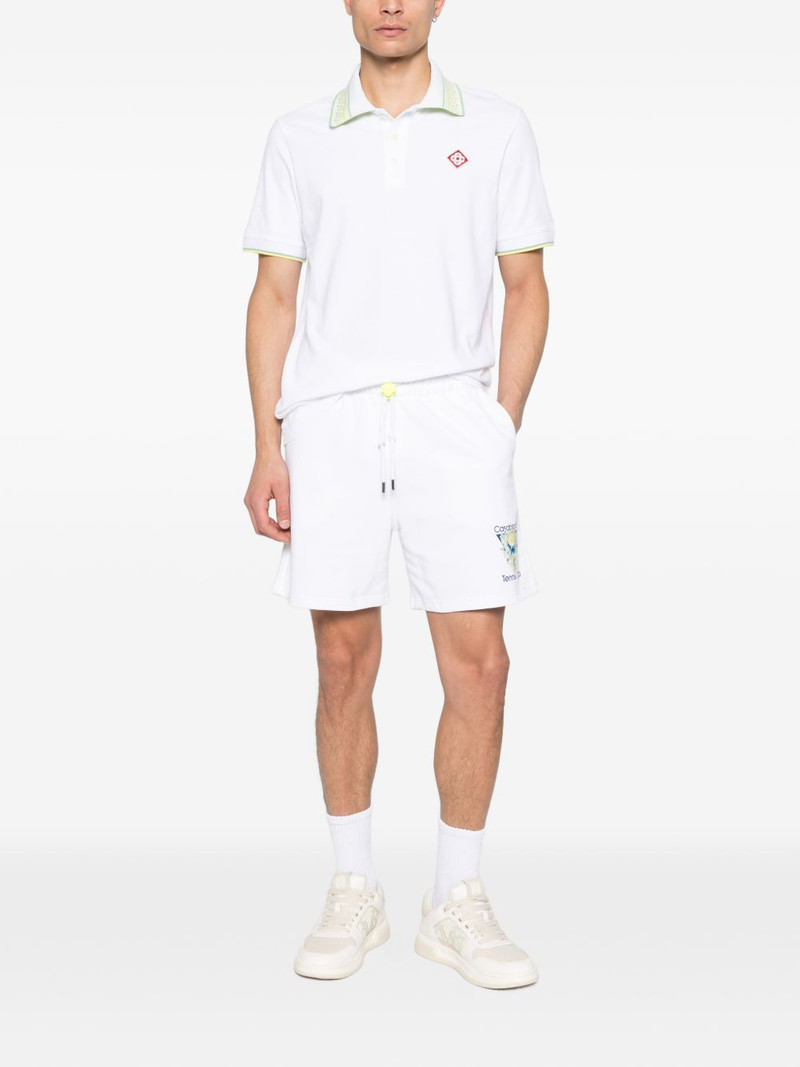 CASABLANCA Laurel trim-collar polo shirt outlook