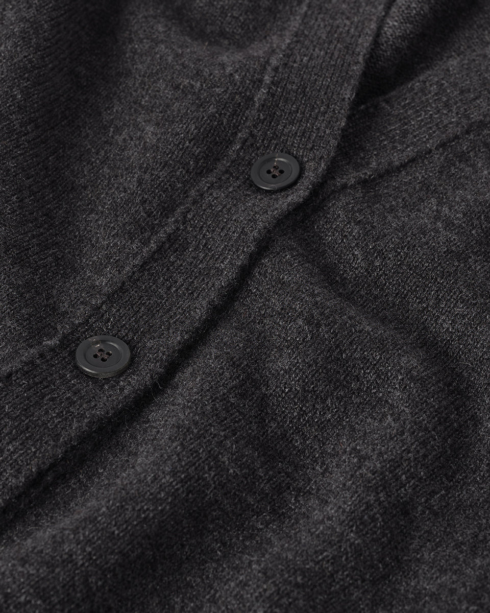 Boyfriend-Fit Grey Cashmere Cardigan - 6