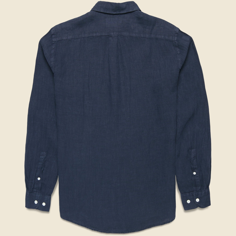 Portuguese Flannel Classic Linen Shirt - Navy outlook
