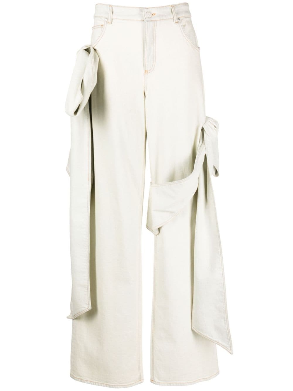 bow-detailing wide-leg jeans - 1