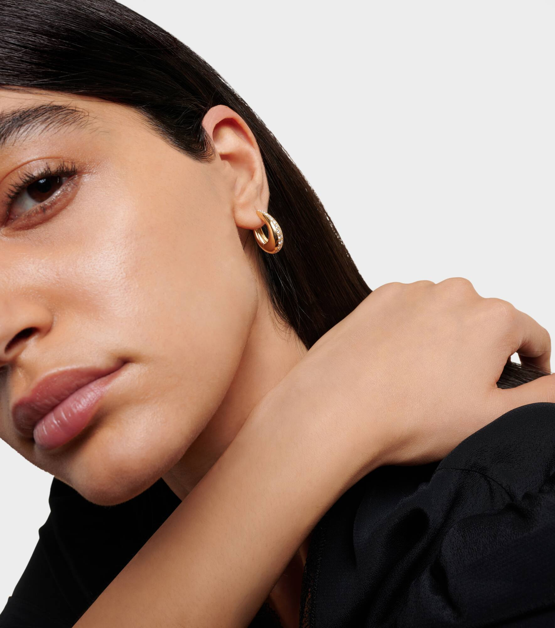 Chakra Icon 18kt gold earrings with diamonds - 3