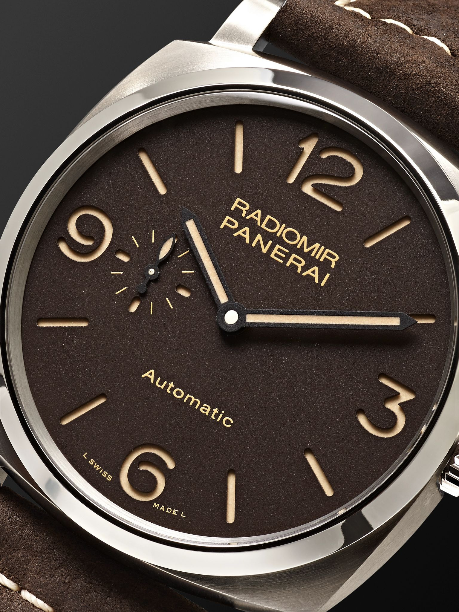 Radiomir 1940 3 Days Automatic Titanio 45mm Titanium and Leather Watch, Ref. No. PAM00619 Brown - 6