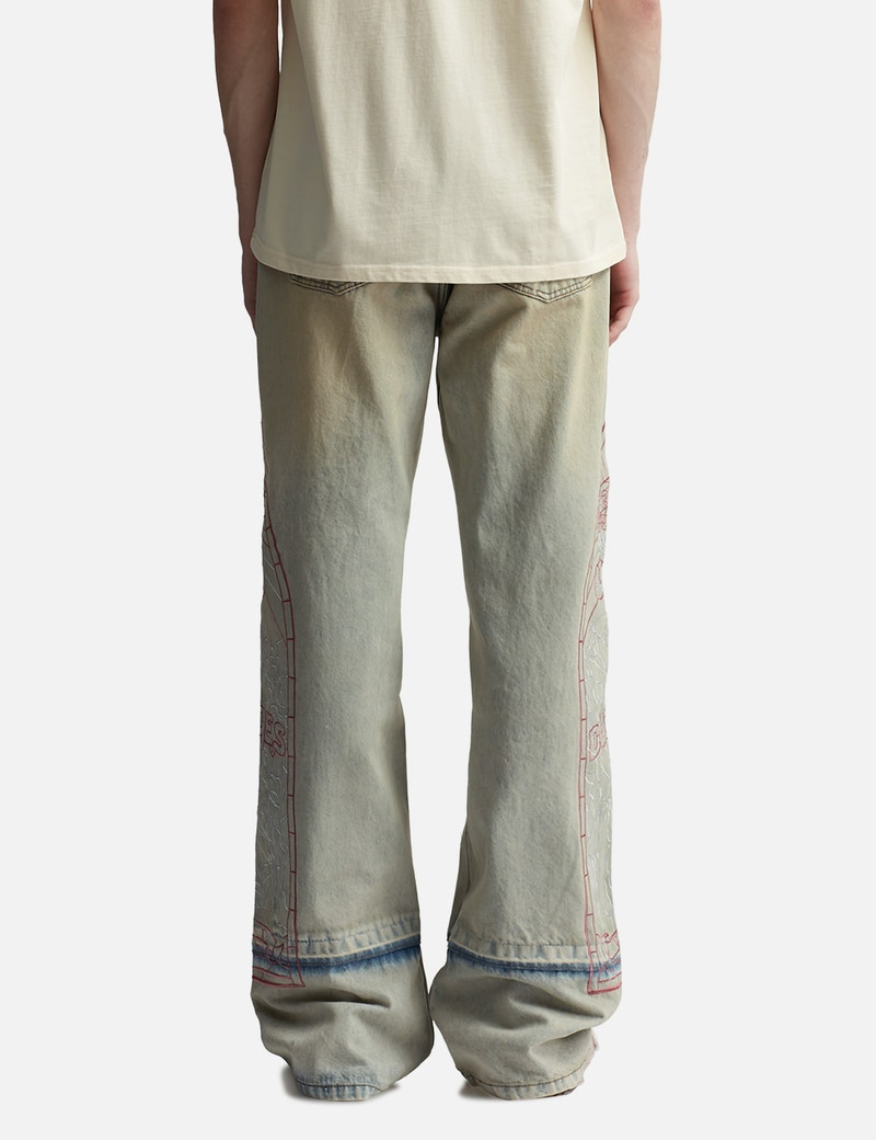 EXTENDED HEM EMBROIDERED DENIM PANT 4