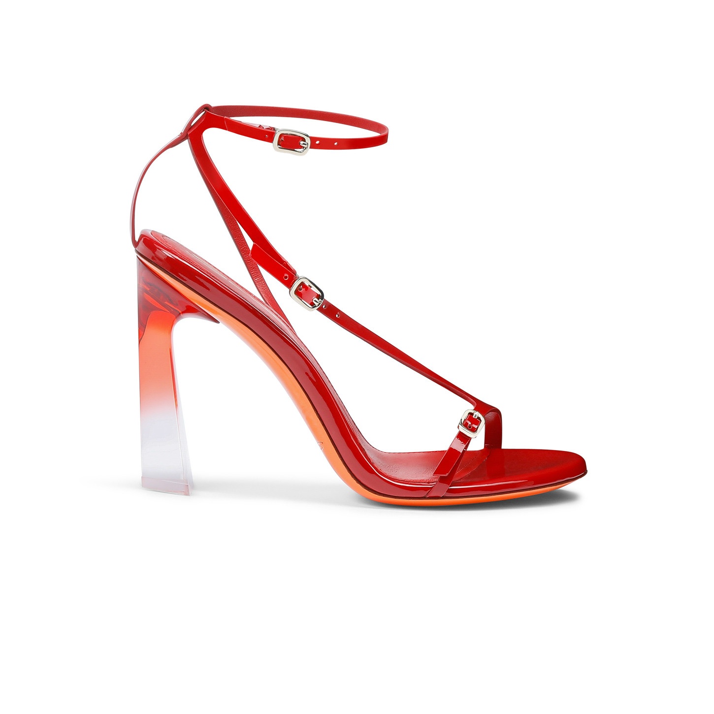 Women's red patent leather high-heel sandal - 1