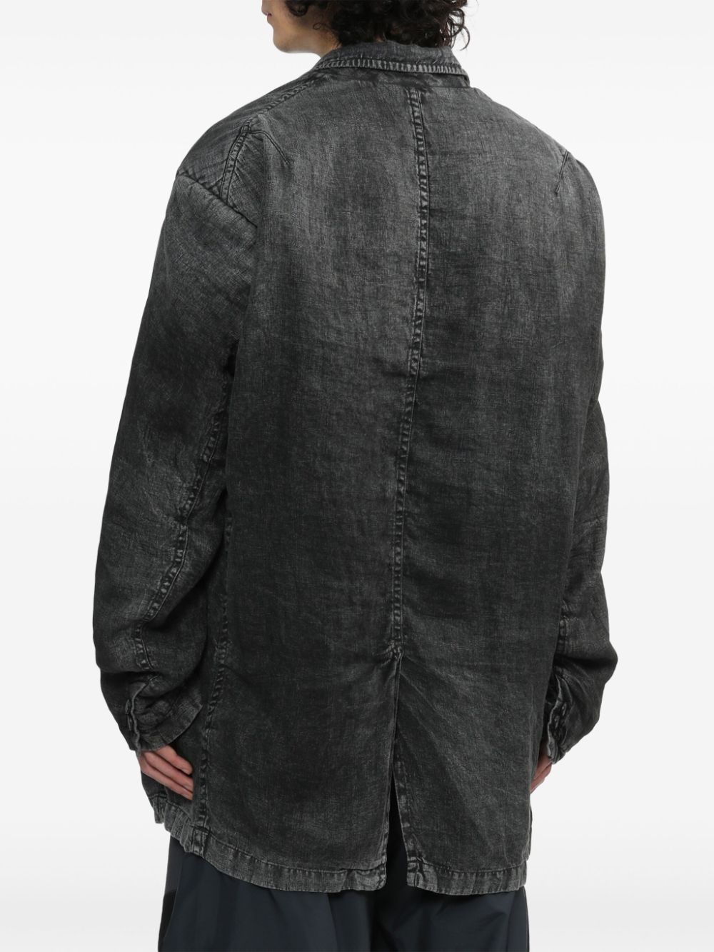 faded effect linen jacket - 4