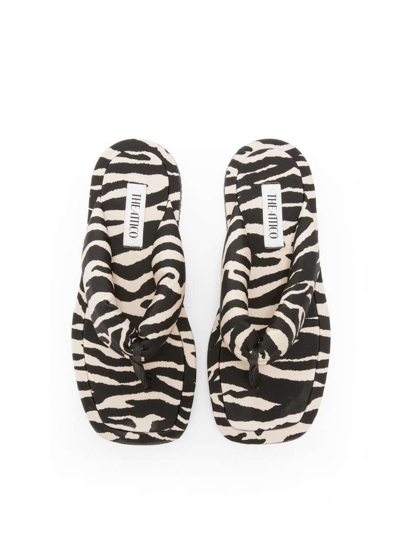 THE ATTICO ''INDIE'' CAPPUCCINO AND BLACK FLAT THONG outlook