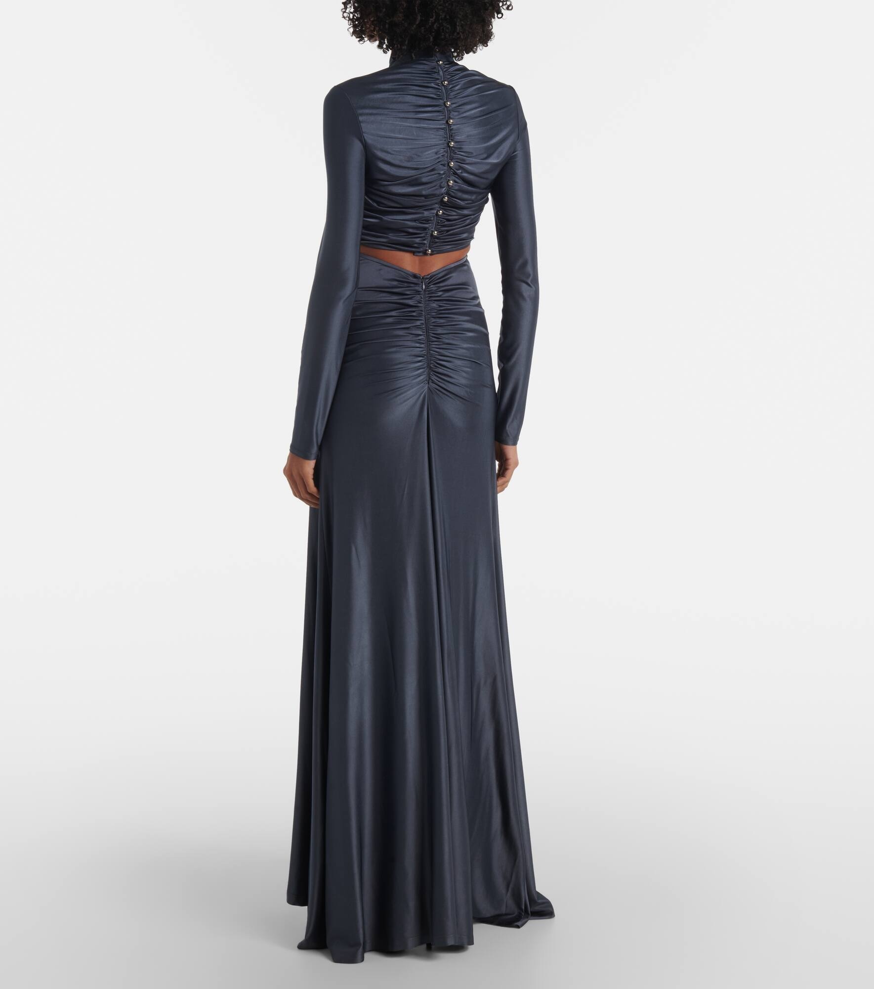 Embellished gathered jersey gown - 3