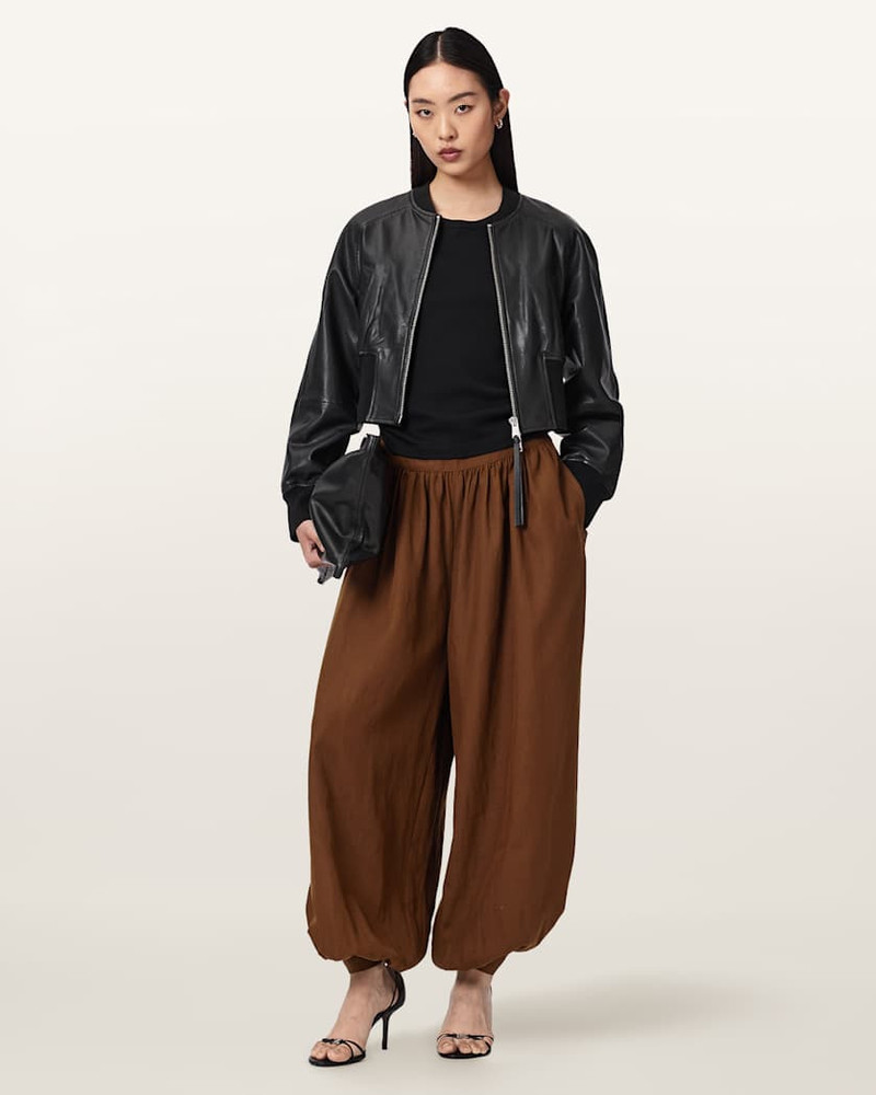 ALLSAINTS HARRIE LINEN BLEND BAGGY FIT PANTS outlook