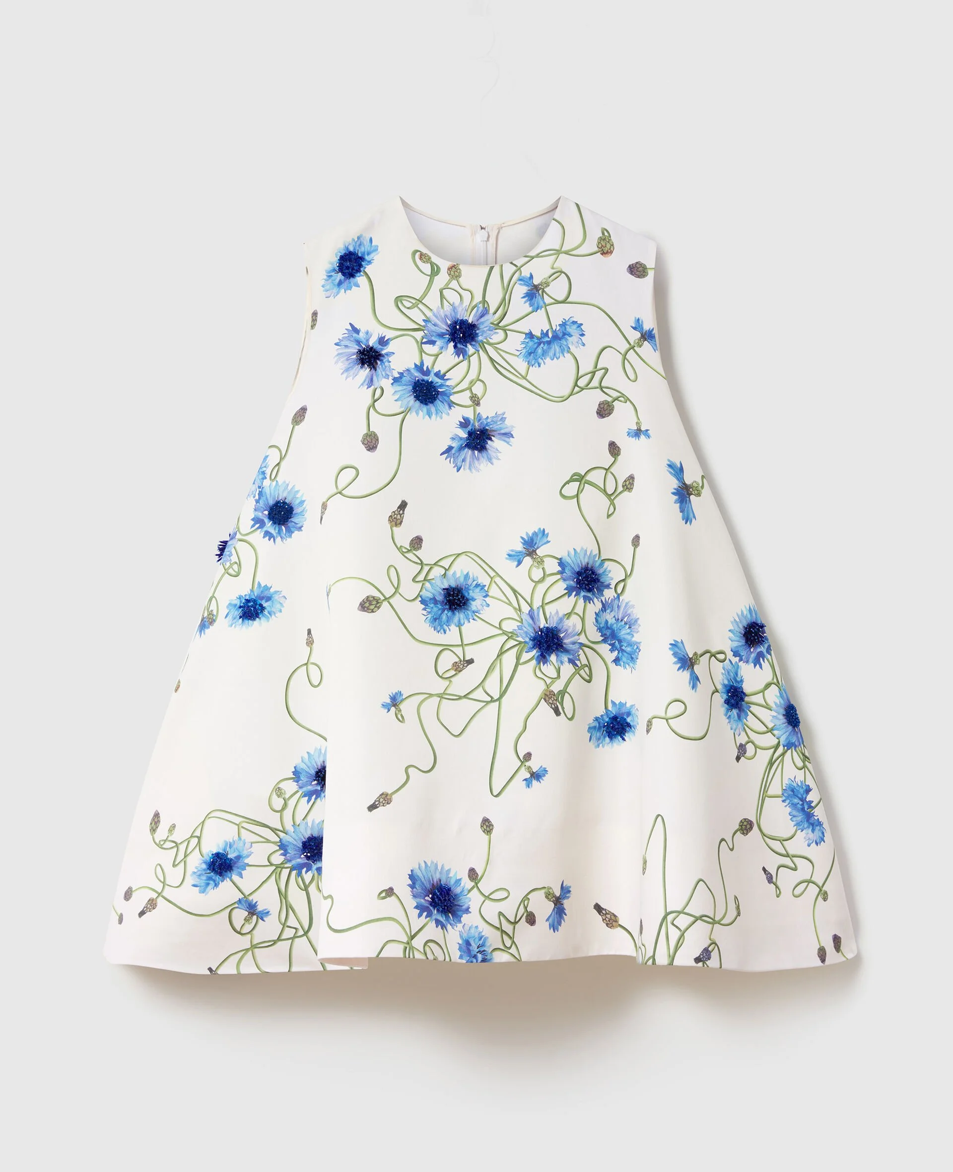 Cornflower Embroidered A-Line Dress - 1