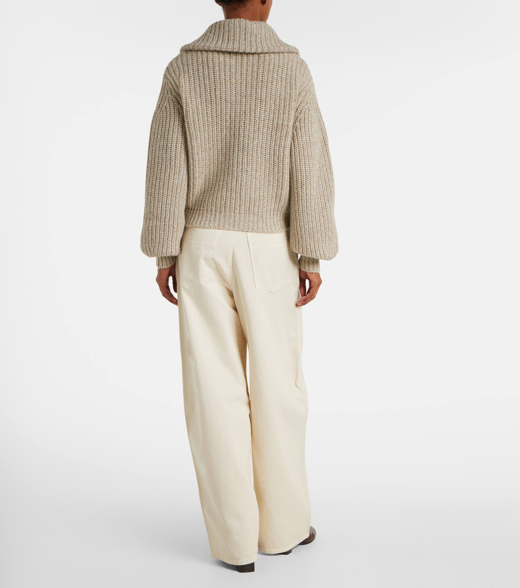 Ribbed-knit alpaca and yak wool cardigan - 3