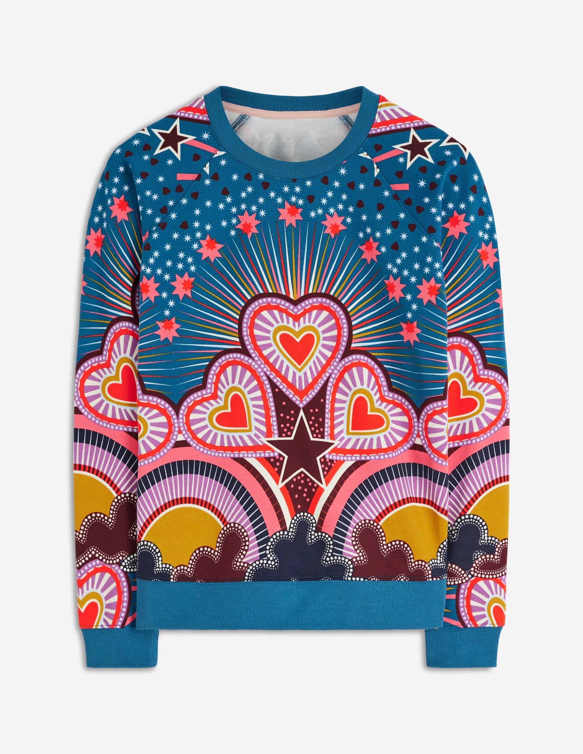 Rosa Printed Sweatshirt-Multi, Starburst Heart - 1