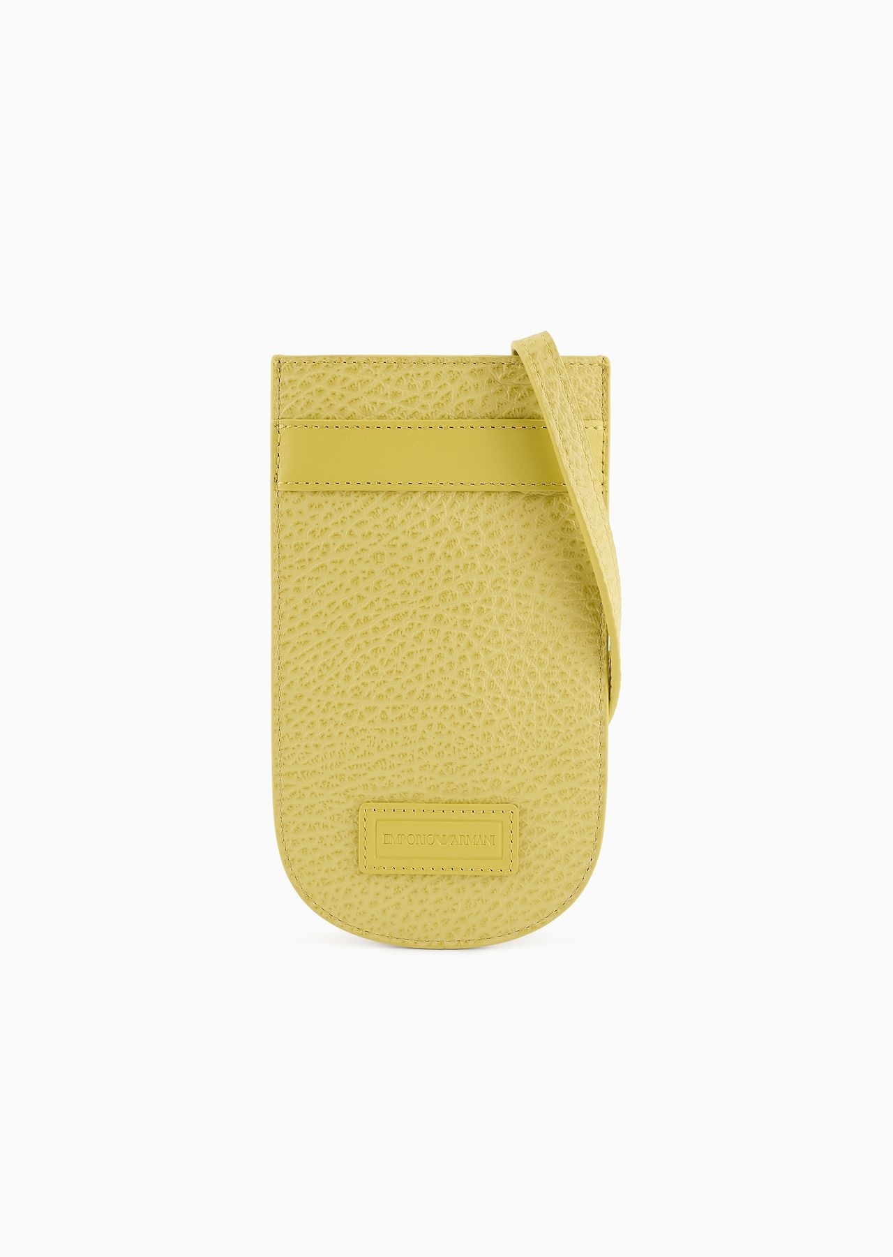 Pebbled-leather tech case with shoulder strap and smooth leather details - 1