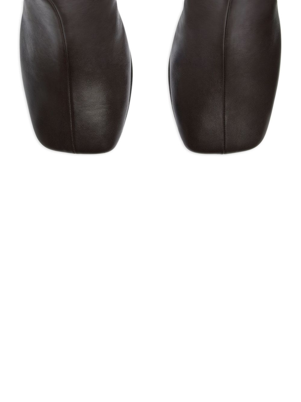 square-toe leather ankle boots - 3