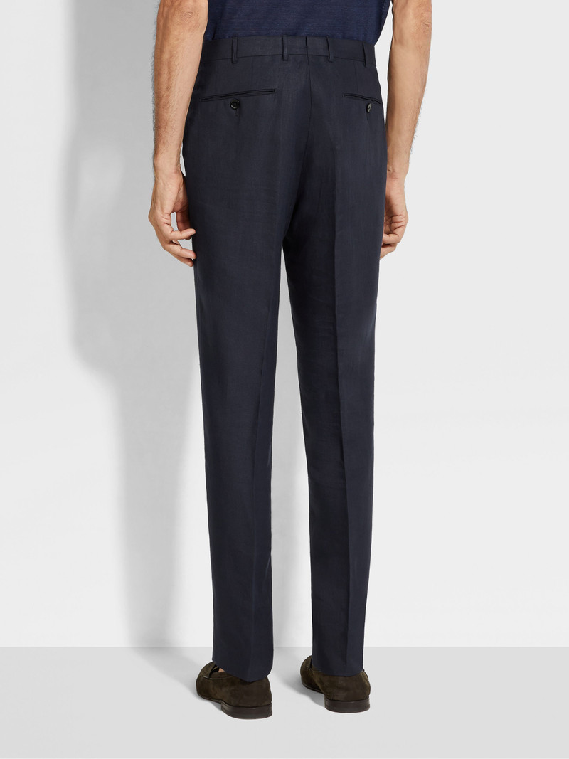 NAVY BLUE OASI LINO PANTS 5