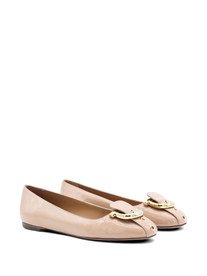 FERRAGAMO ring-detail ballet flats outlook