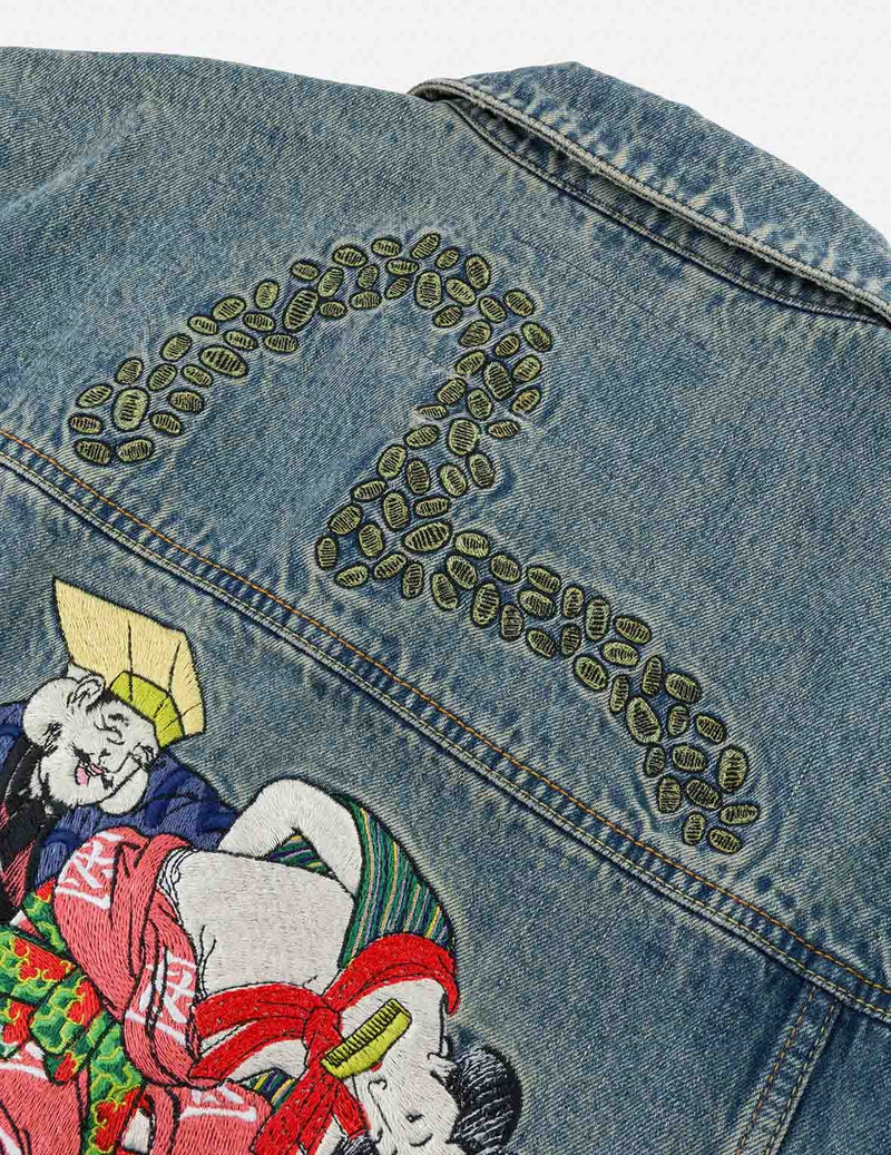 EVISU X F-LAGSTUF-F Shuga and Seagull Embroidery Relax Fit Denim Jacket 3