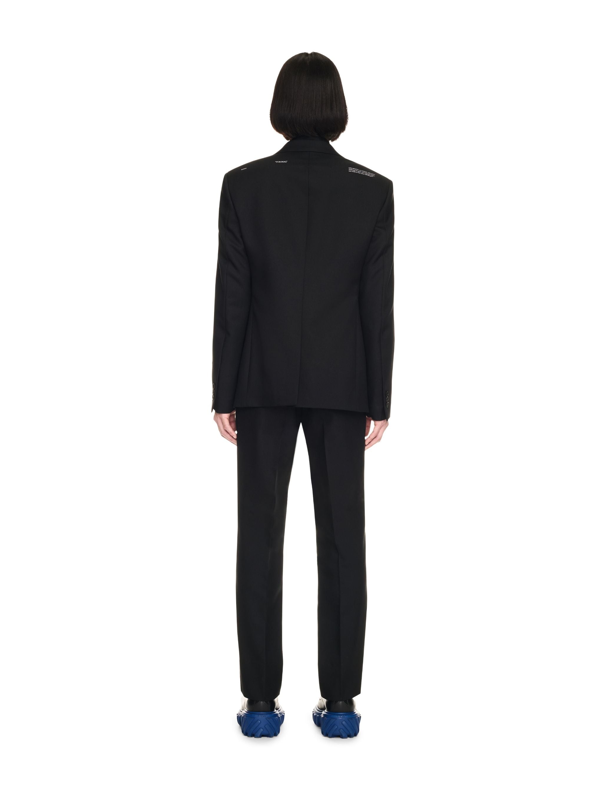 Black/white Drill Slim Pants - 4