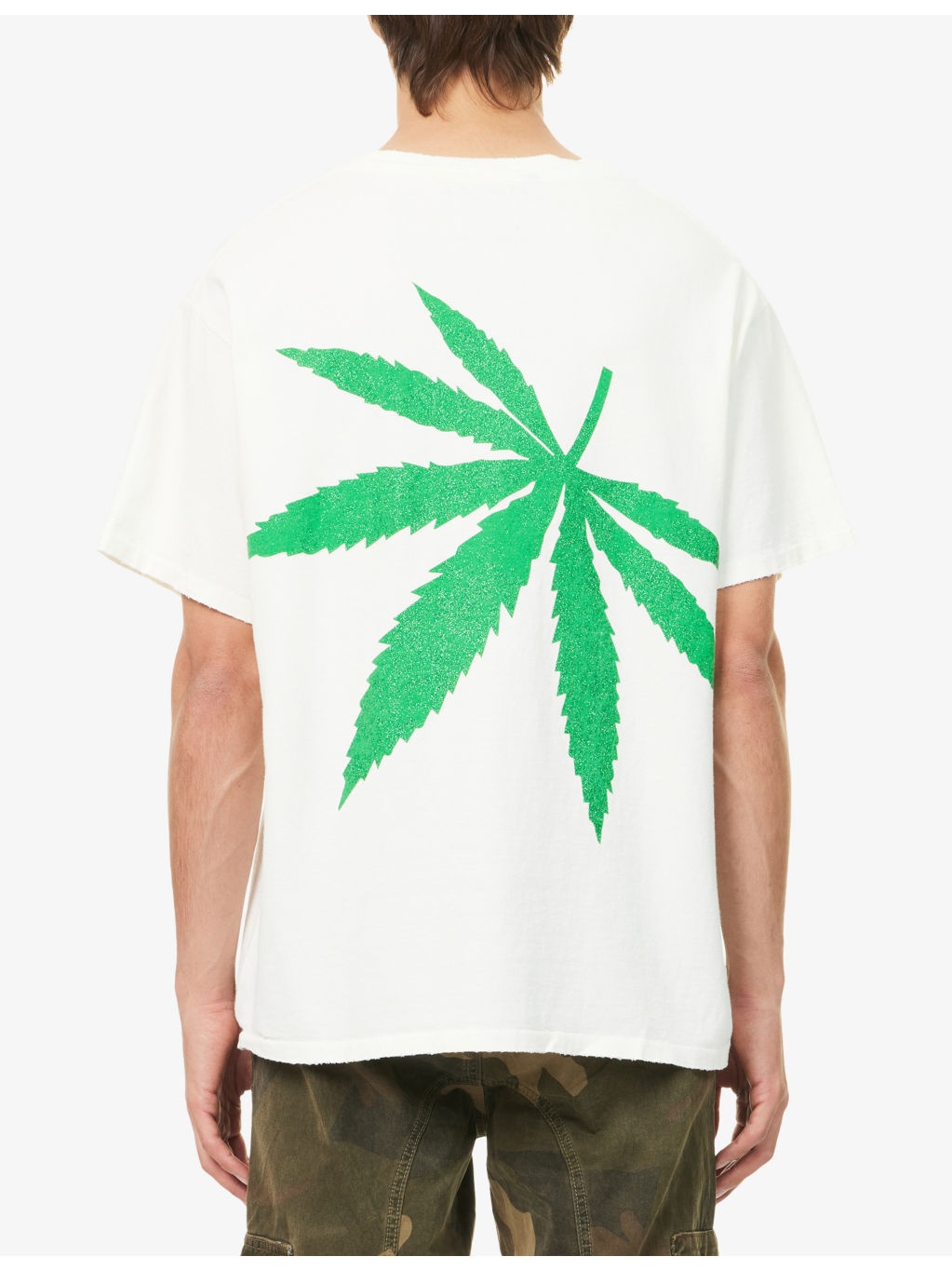 Weed Glittered Graphic-Print Cotton T-Shirt - 4