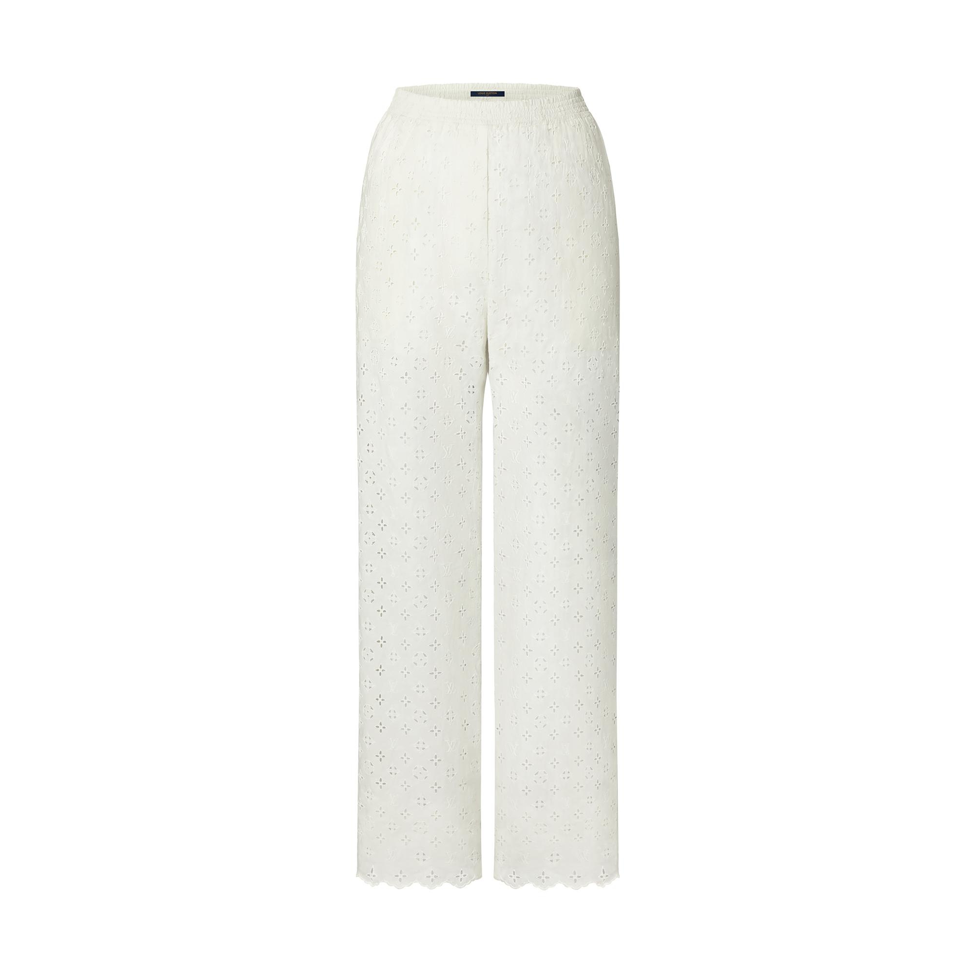 Broderie Anglaise Monogram Pajama Pants - 1