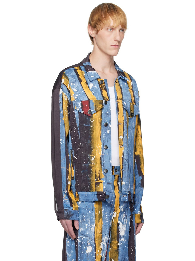 Navy & Blue Silky Oversized 'Denim' Jacket 2