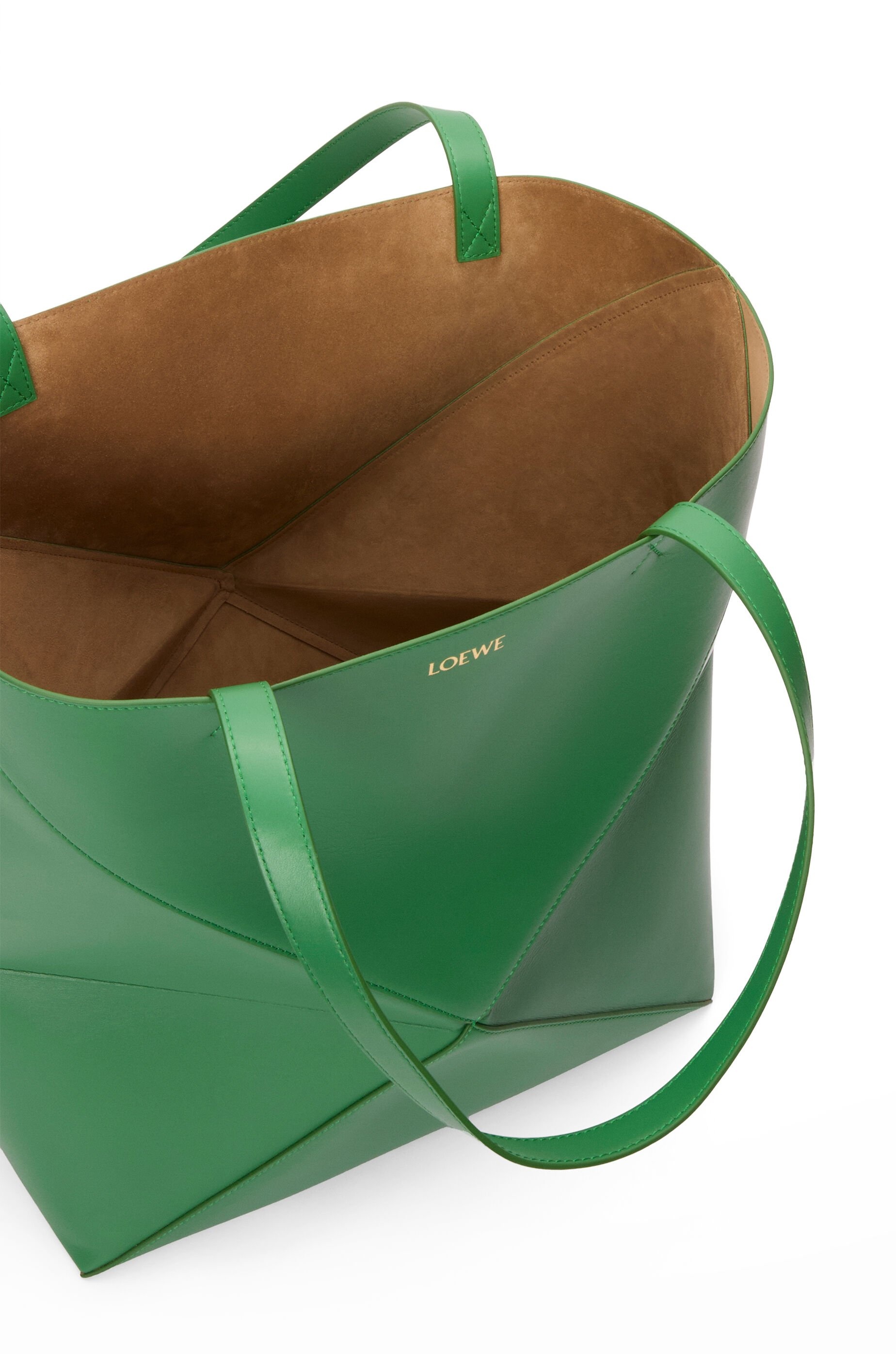 XL Puzzle Fold tote in shiny calfskin - 7
