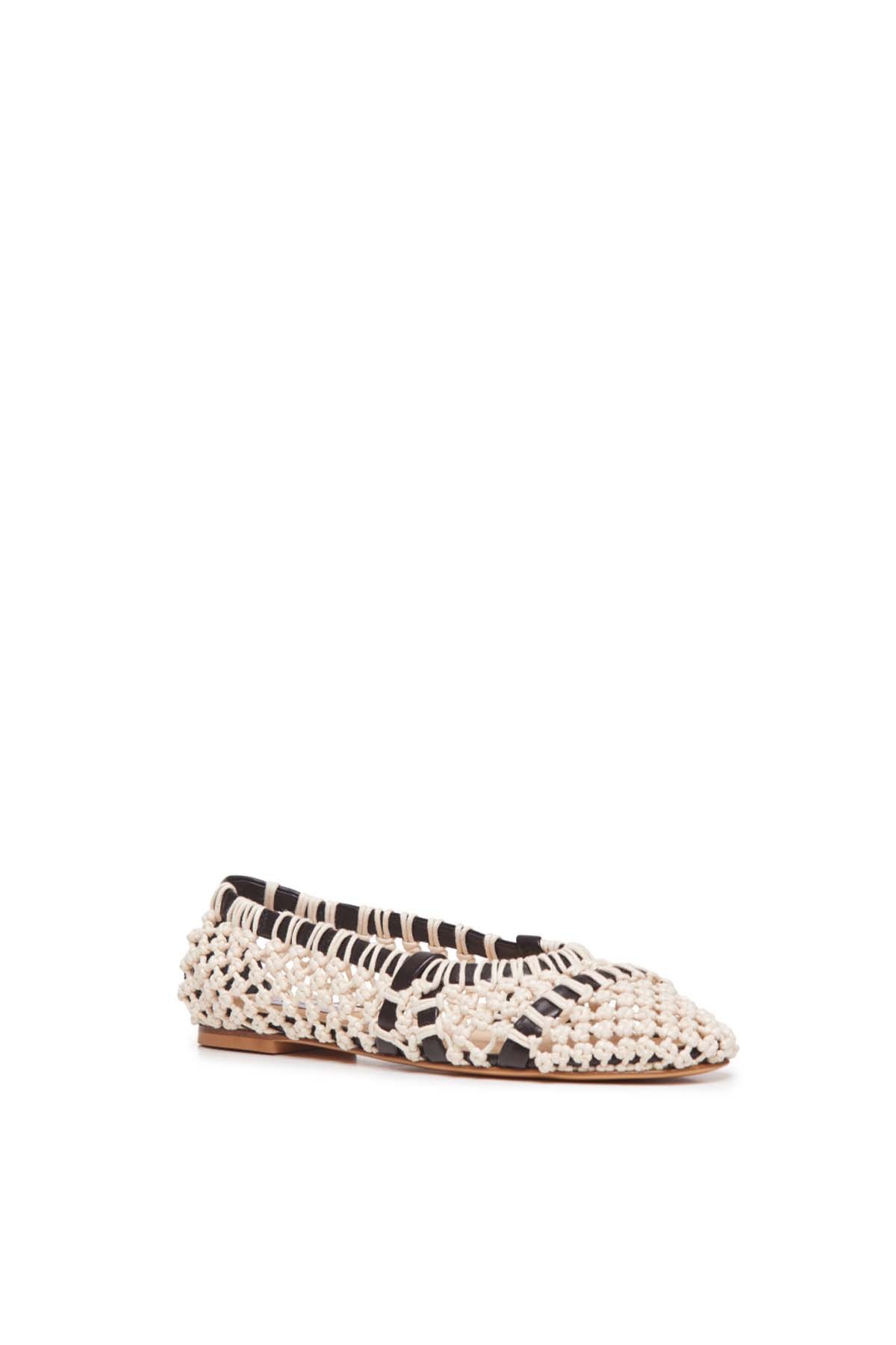 Armar Ballerina Shoe in Cream Crochet - 2