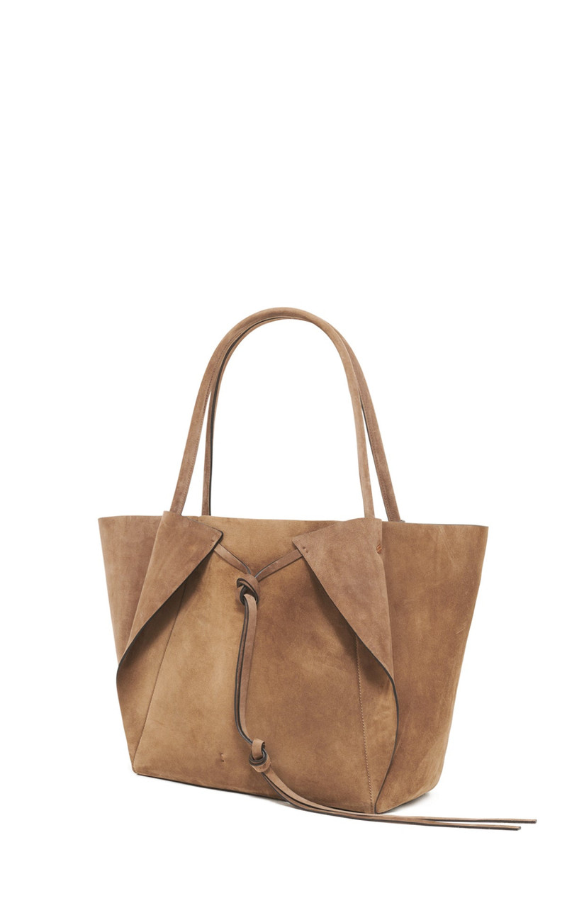 Marija Tote Bag in Dark Sand Suede 3