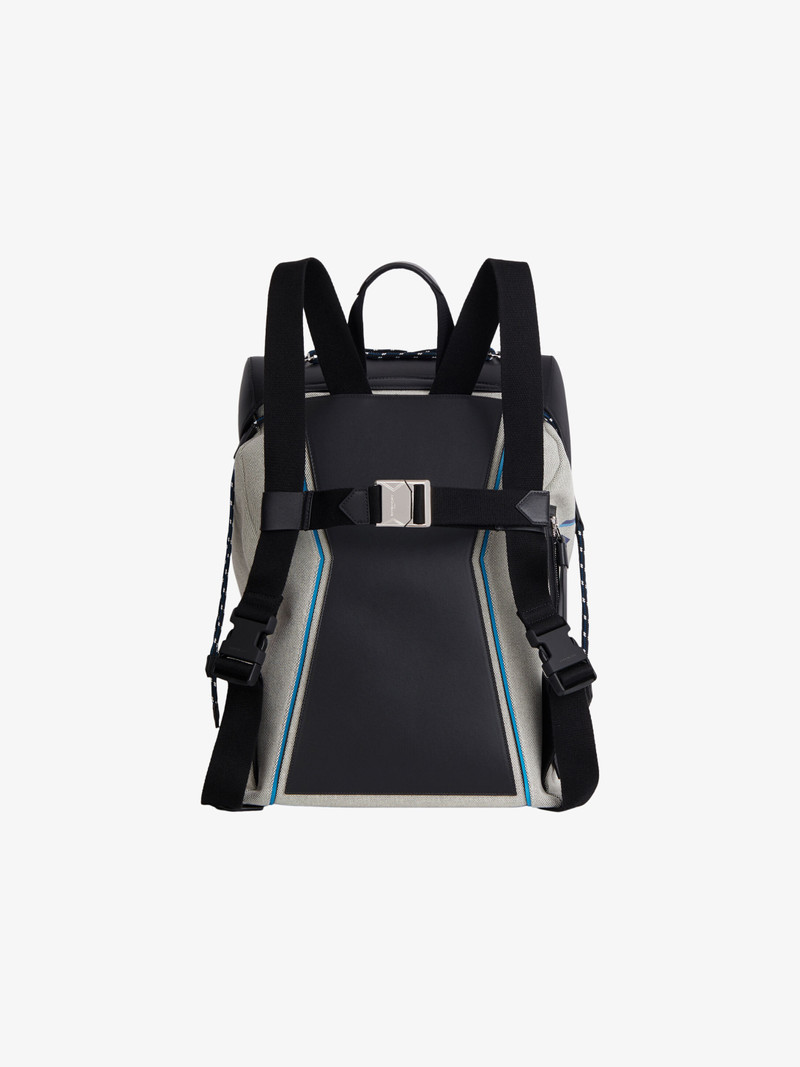 Bond large backpack in leather and canvas 9