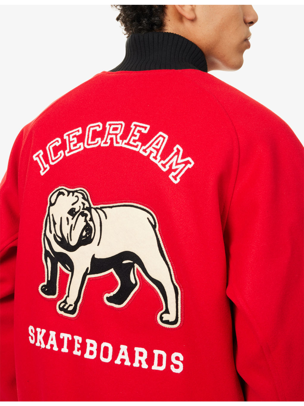 Bulldog Applique Brushed-Fleece Varsity Jacket - 5