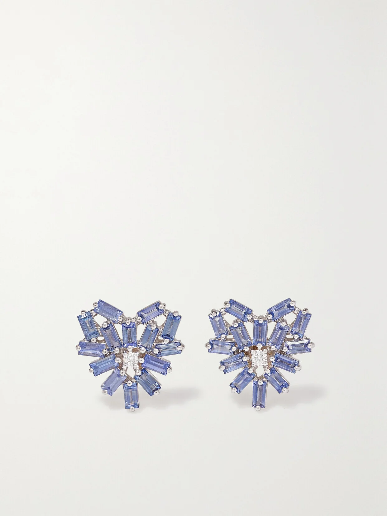 18-karat White Gold, Sapphire And Diamond Earrings - 1