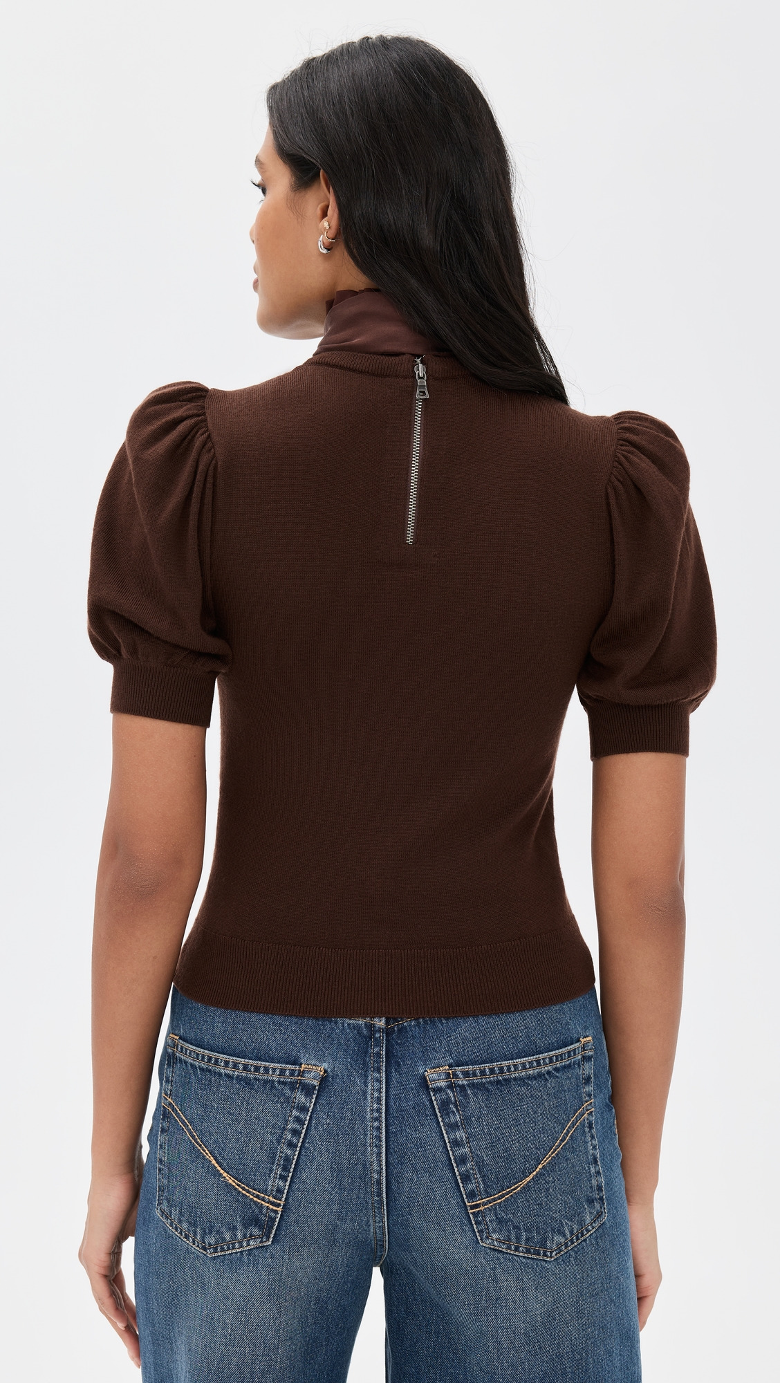 Chase Puff Sleeve Ruffle Neck Sweater - 2