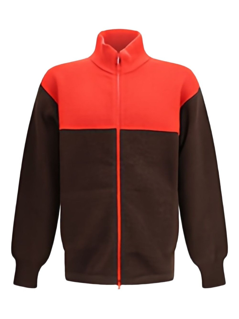 colourblock zip-fastening cardigan 1