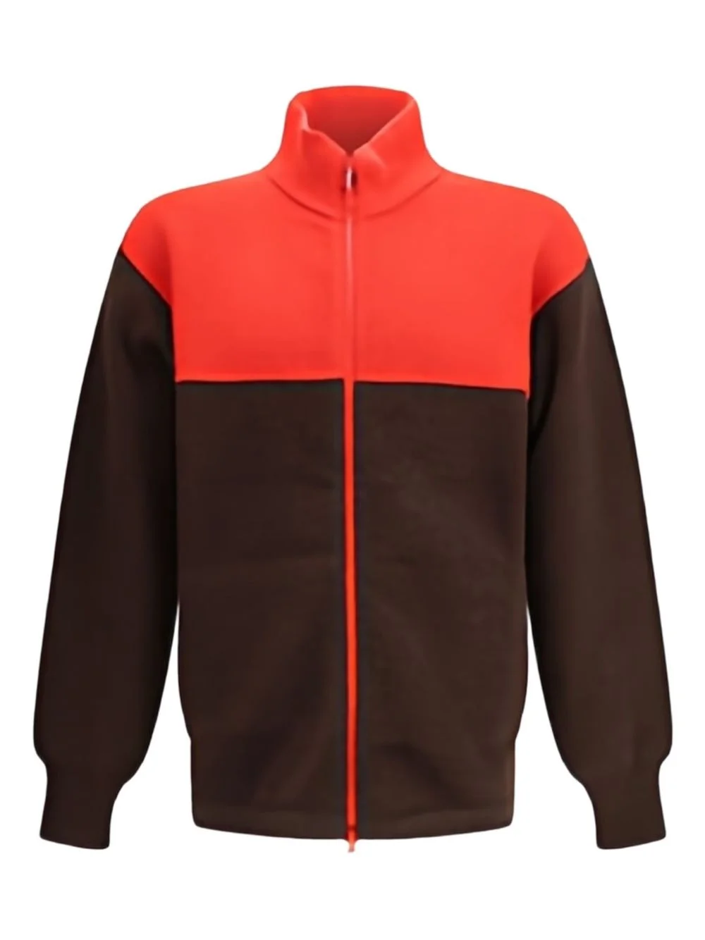 colourblock zip-fastening cardigan - 1