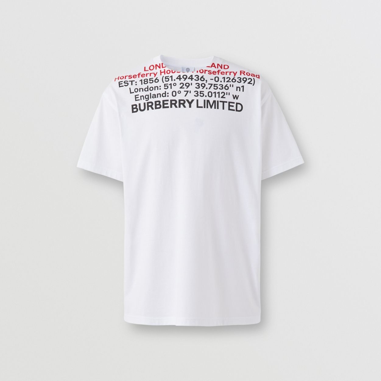 Burberry Location Print Cotton Oversized T-shirt | REVERSIBLE