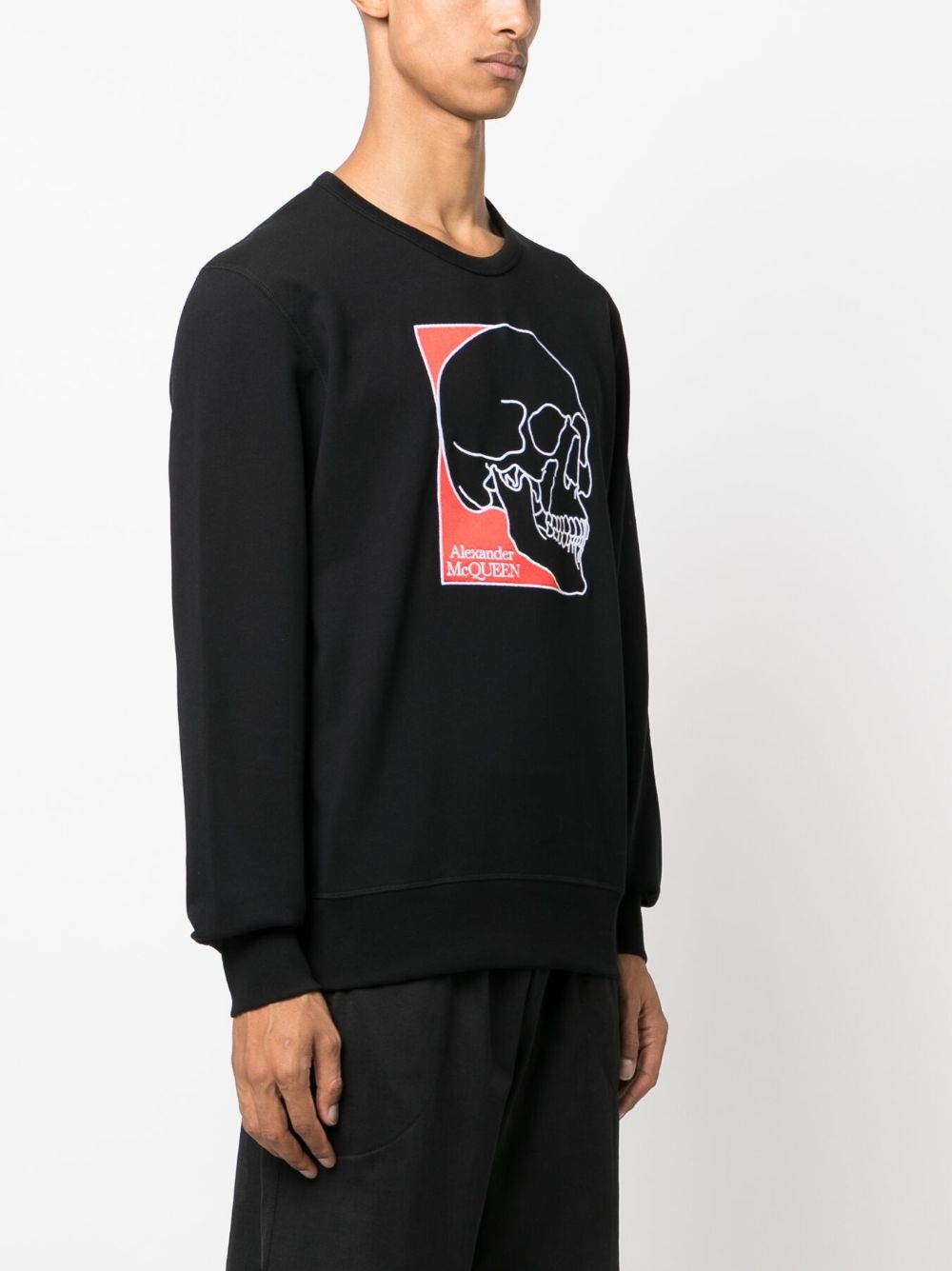 スウェット・トレーナー ALEXANDER MCQUEEN SKULL EMBROIDERED COTTON SWEATSHIRT Alexander McQueen skull-print cotton sweatshirt | REVERSIBLE