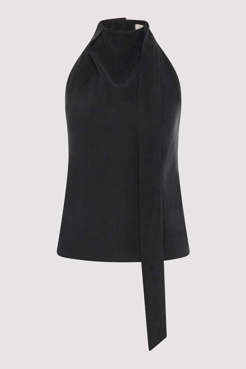 Bias Scarf Top - Black 1
