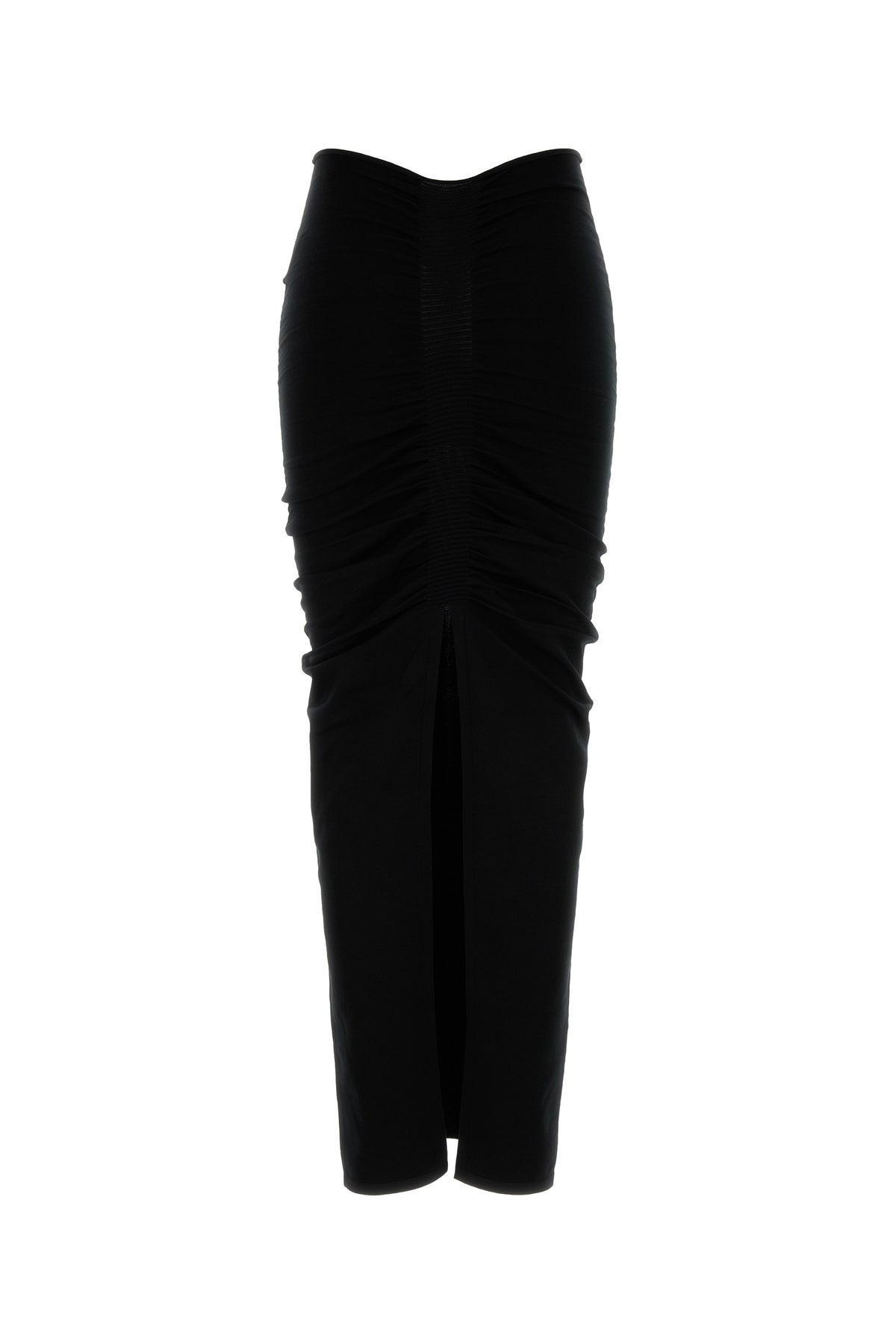 Black stretch cupro blend skirt - 2