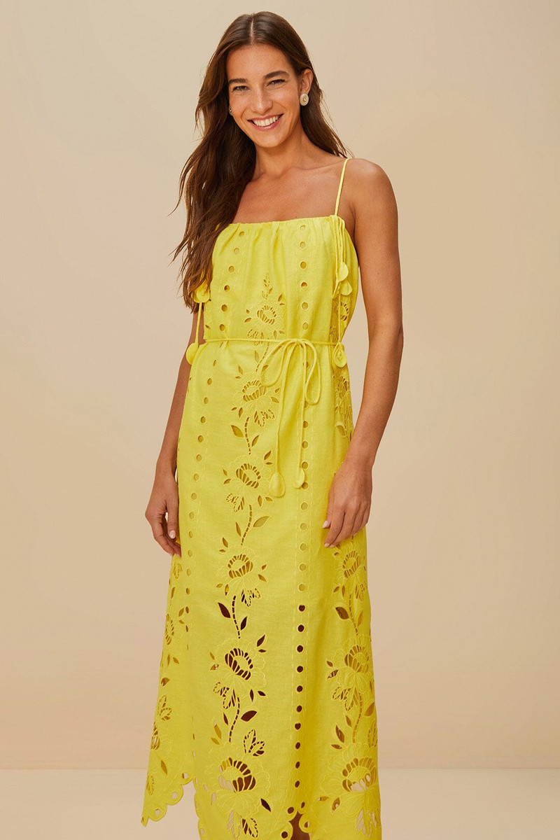 FARM RIO Yellow Richelieu Sleeveless Lenzing™ Ecovero™ Euroflax™ Maxi Dress outlook