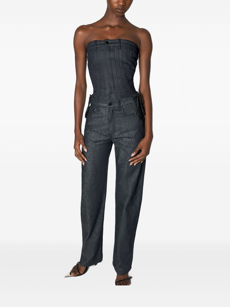 MUGLER lace-up straight jeans outlook