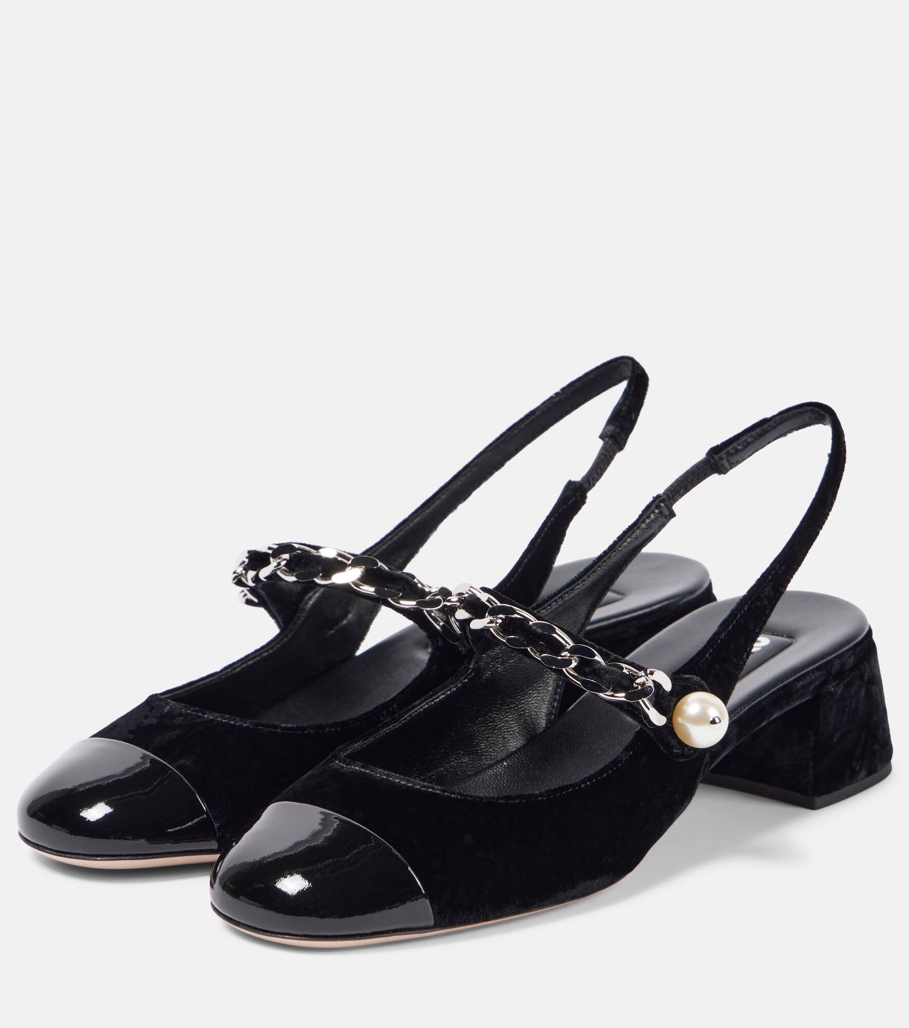 35 embellished velvet pumps - 4