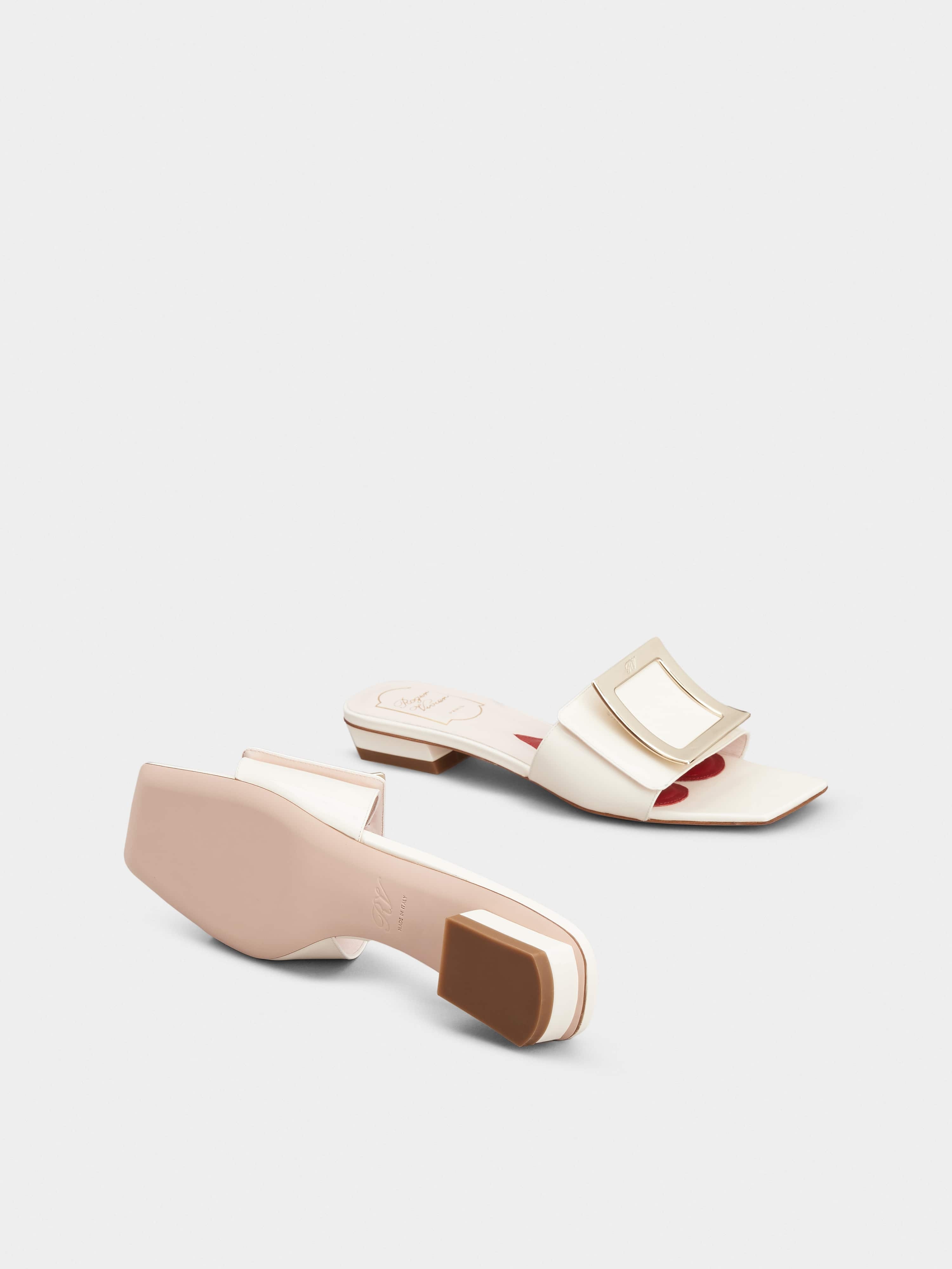 Belle Vivier Metal Buckle Mules in Patent Leather - 5