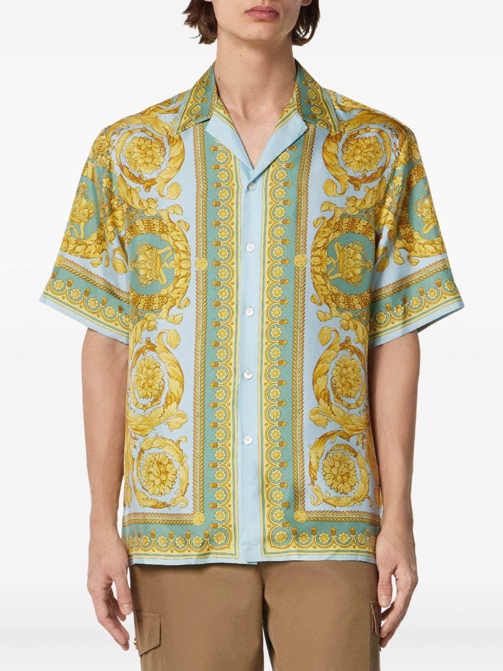 Barocco-print short-sleeve shirt - 3