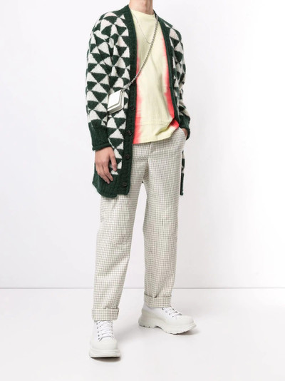 UNDERCOVER two-tone chevron mohair cardigan outlook