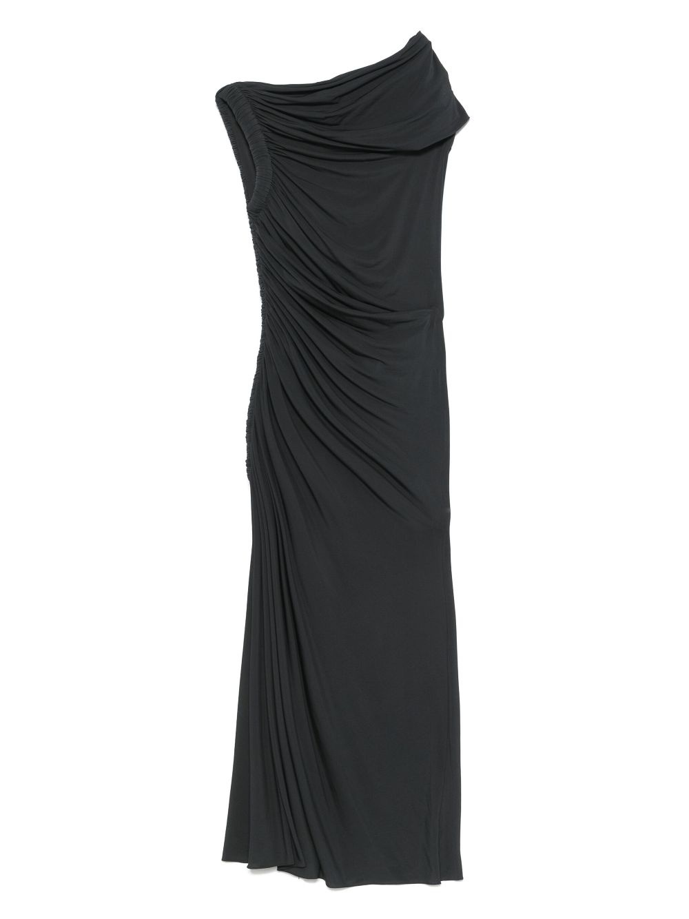 draped jersey midi dress - 2